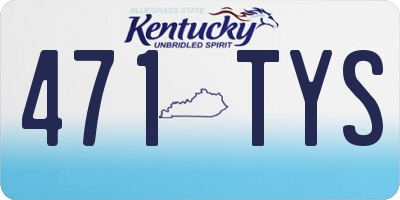 KY license plate 471TYS