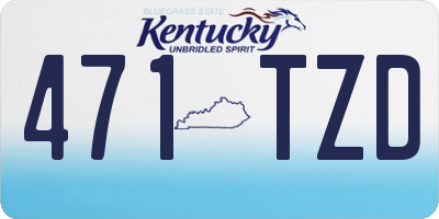 KY license plate 471TZD