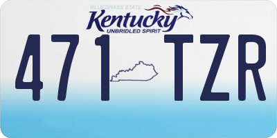 KY license plate 471TZR