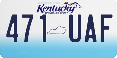 KY license plate 471UAF