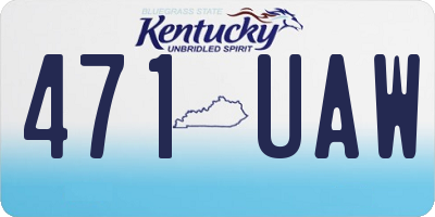 KY license plate 471UAW
