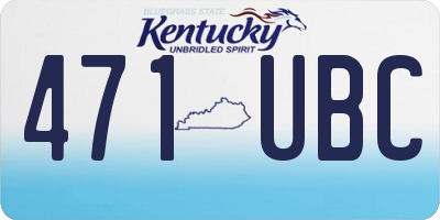KY license plate 471UBC