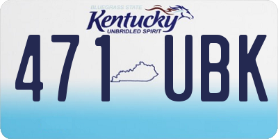 KY license plate 471UBK