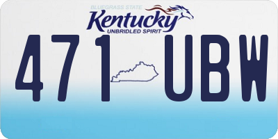 KY license plate 471UBW