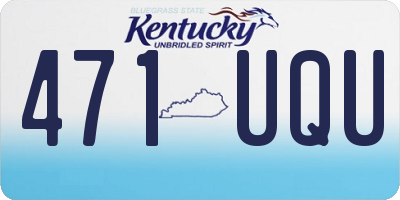 KY license plate 471UQU