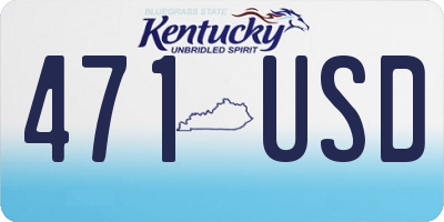 KY license plate 471USD
