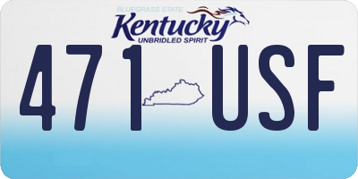 KY license plate 471USF