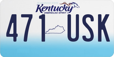 KY license plate 471USK