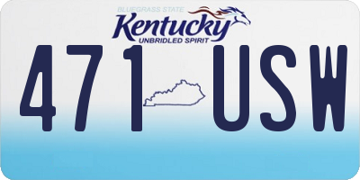 KY license plate 471USW