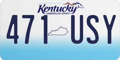 KY license plate 471USY