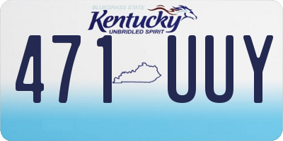 KY license plate 471UUY