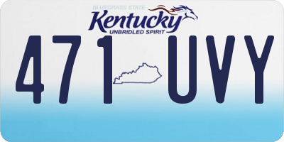 KY license plate 471UVY