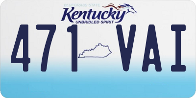 KY license plate 471VAI