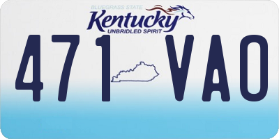 KY license plate 471VAO