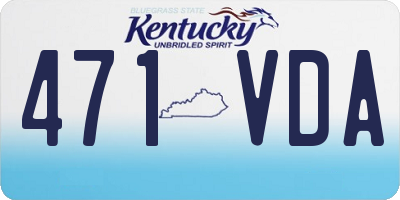 KY license plate 471VDA