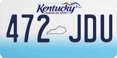 KY license plate 472JDU