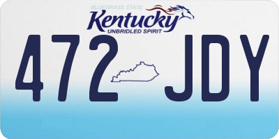 KY license plate 472JDY