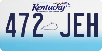 KY license plate 472JEH