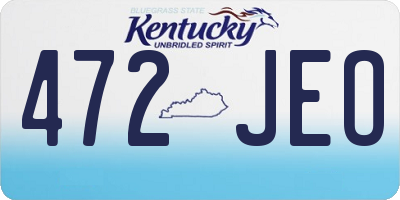 KY license plate 472JEO