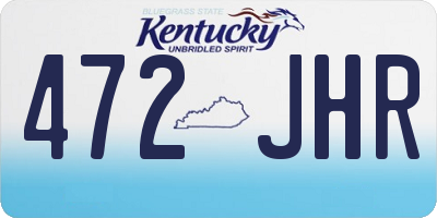 KY license plate 472JHR