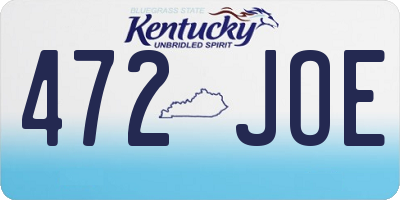 KY license plate 472JOE