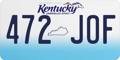 KY license plate 472JOF