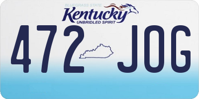 KY license plate 472JOG