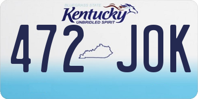 KY license plate 472JOK