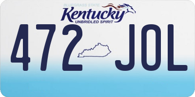 KY license plate 472JOL