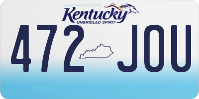 KY license plate 472JOU