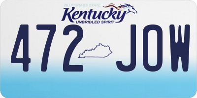 KY license plate 472JOW