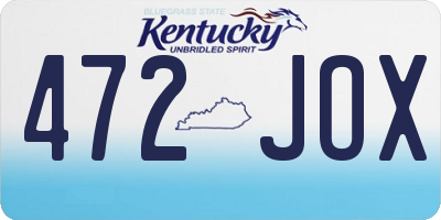 KY license plate 472JOX