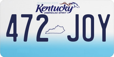 KY license plate 472JOY