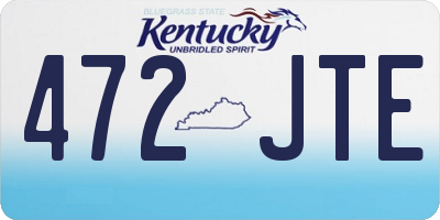 KY license plate 472JTE