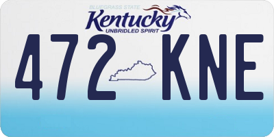 KY license plate 472KNE
