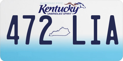 KY license plate 472LIA