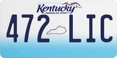 KY license plate 472LIC