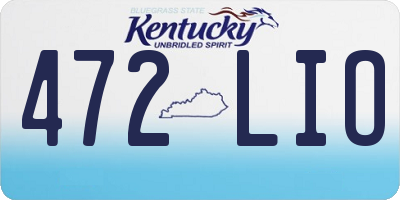 KY license plate 472LIO