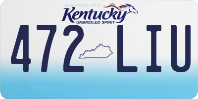 KY license plate 472LIU