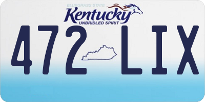 KY license plate 472LIX