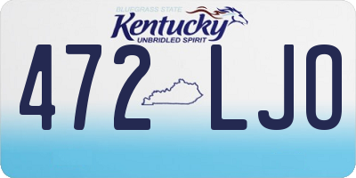 KY license plate 472LJO