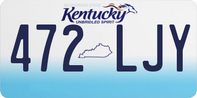 KY license plate 472LJY
