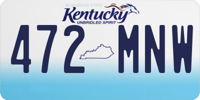 KY license plate 472MNW