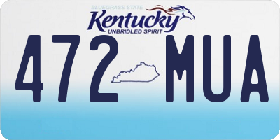 KY license plate 472MUA