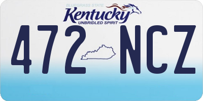 KY license plate 472NCZ