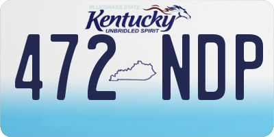 KY license plate 472NDP
