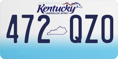 KY license plate 472QZO