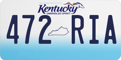 KY license plate 472RIA