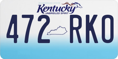 KY license plate 472RKO