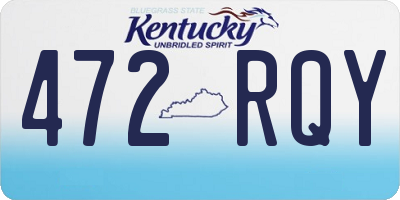 KY license plate 472RQY